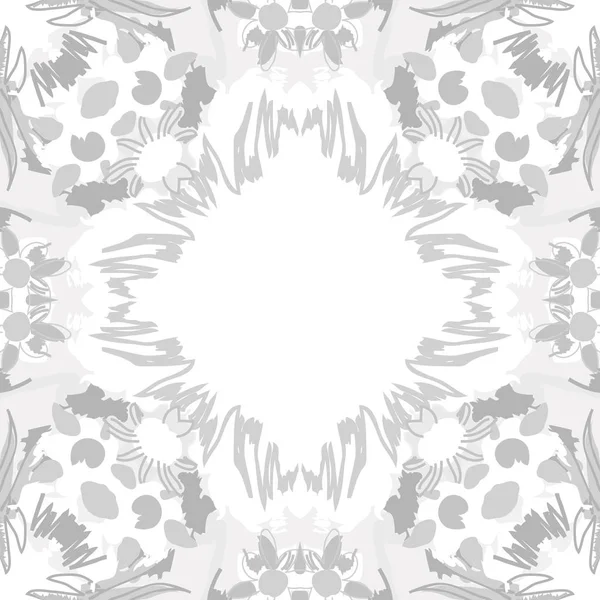 Kreisförmige Nahtlose Muster Floraler Motive Blumen Kritzeleien Loch Kopierraum — Stockvektor