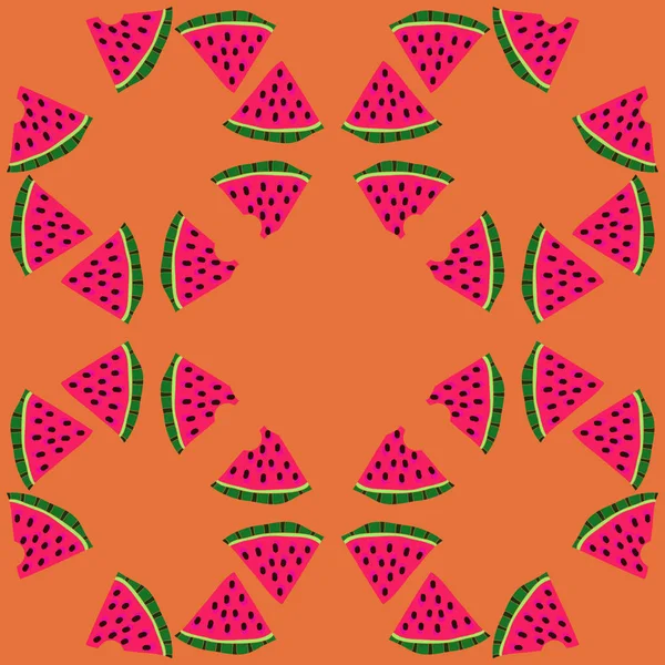 Watermeloen Kleurrijke Achtergrond Kopieer Ruimte — Stockvector