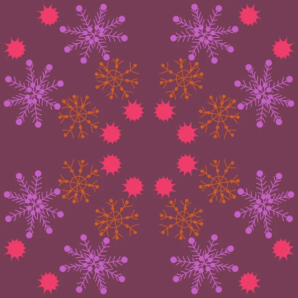 Seamless Pattern Winter Motif Snowflakes — Stock Vector