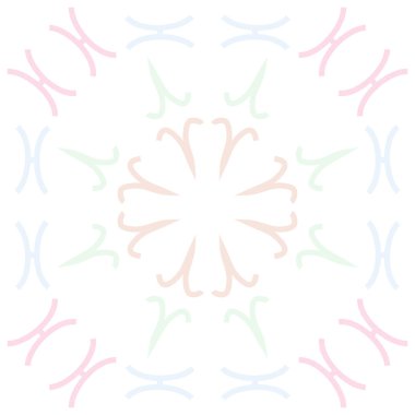 Burç Koç ve Balık sembolleri ile dairesel dikişsiz desen