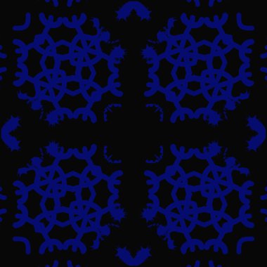 Kar taneleri ile soyut motif dairesel desen. Kış teması 