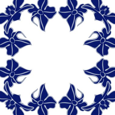 Çiçek motifli dairesel dikişsiz desen, fotokopi alanı