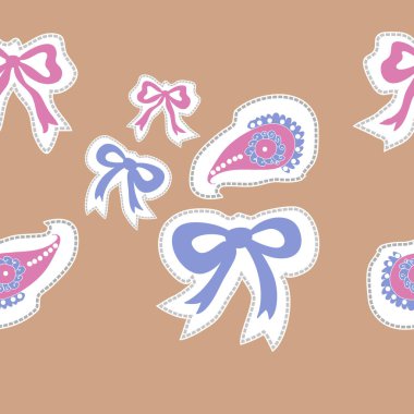 Soyut basit yay bağları Dikişsiz desen