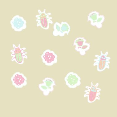 Böcekler ile dikişsiz soyut desen , vektör arka plan