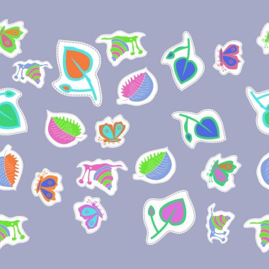 Soyut basit çiçek süsleme Dikişsiz desen