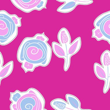 Renkli motif çiçek dikişsiz desen