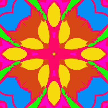 Soyut stilize çiçek dairesel dikişsiz desen