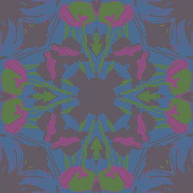 Çiçek motifli dairesel dikişsiz desen, fotokopi alanı