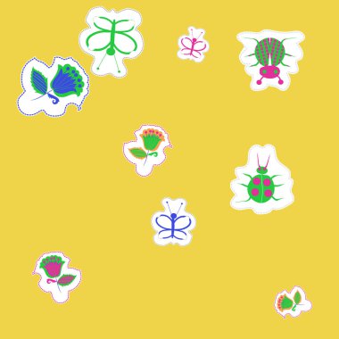 Soyut basit çiçek süsleme Dikişsiz desen