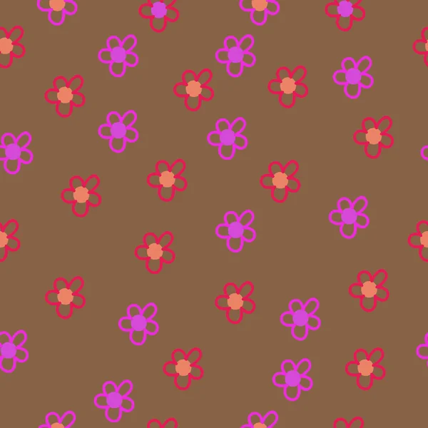 抽象的なシンプルな花の背景のシームレスなパターン — ストックベクタ