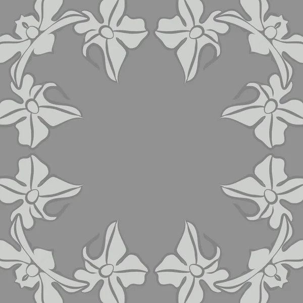 花をモチーフにした円形シームレスパターン コピースペース — ストックベクタ