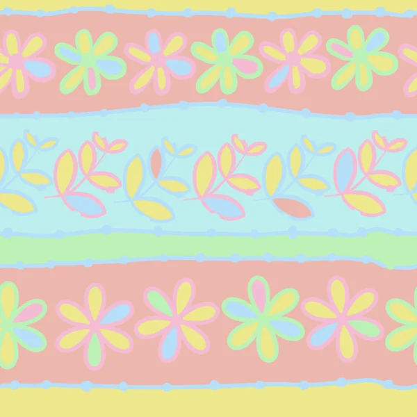 Naadloos Patroon Van Abstracte Eenvoudige Bloemen — Stockvector