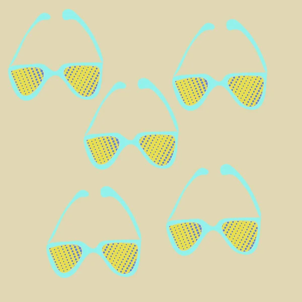 Nahtlose Abstrakte Muster Mit Sonnenbrille Vektorhintergrund — Stockvektor