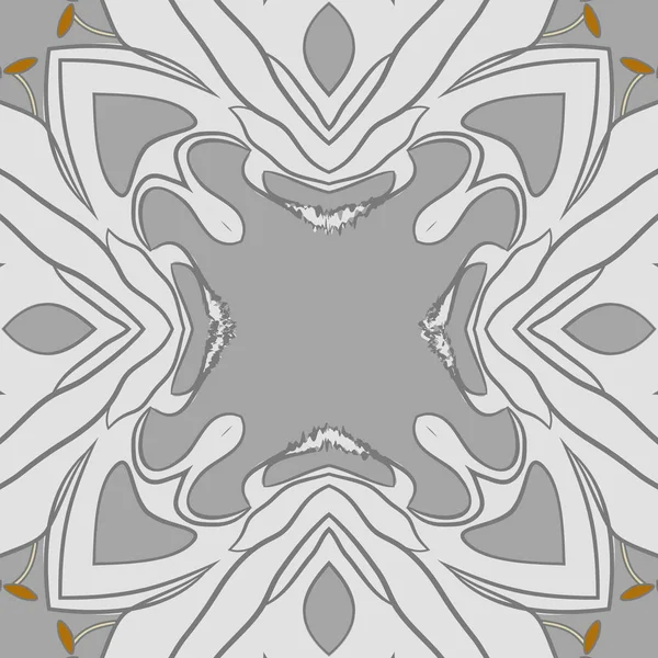 Kreisförmige Nahtlose Muster Stilisierter Blume Staubgefäße Streifen Flecken Welle Kopierraum — Stockvektor