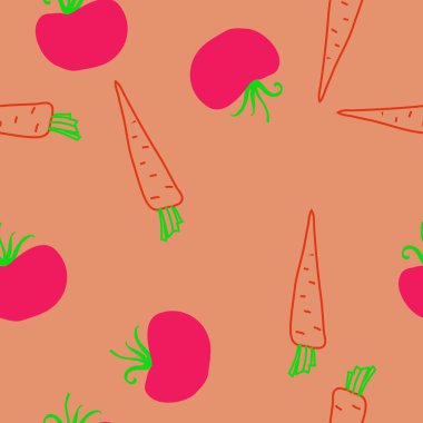 Soyut basit sebze Dikişsiz desen