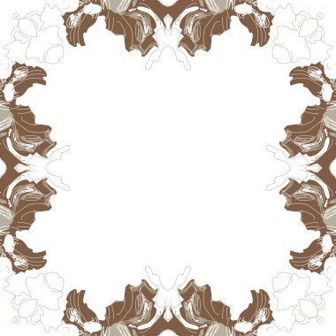 iris çiçek ve yaprakları ile dikişsiz desen arka plan soyut vektör illüstrasyon