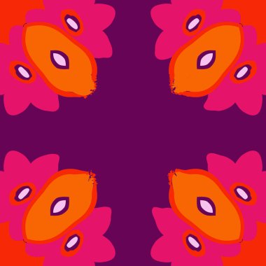 Çiçek motifi ile dairesel dikişsiz desen 