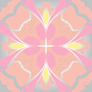 Çiçek motifinin dairesel dikişsiz deseni.