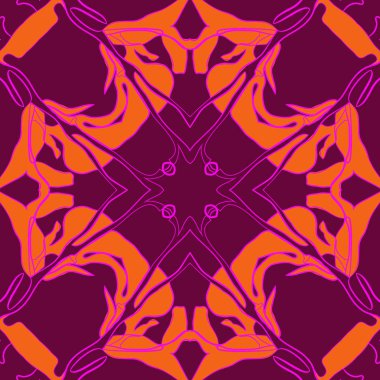 Çiçek motifli dairesel dikişsiz desen, fotokopi alanı