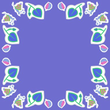 renkli salyangoz ve yaprakları ile sanatsal dikişsiz desen