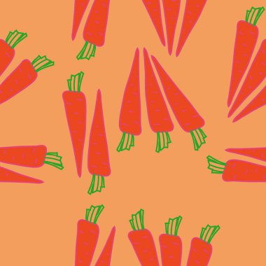 Havuçlu kusursuz desen, vektör çizimi