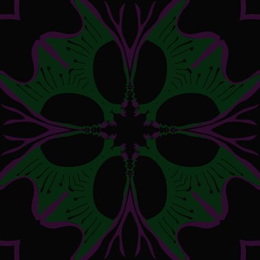 Soyut stilize çiçek dairesel dikişsiz desen