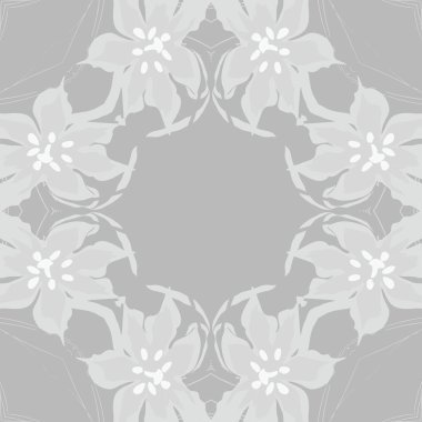 Çiçek motifi, çiçekler, yapraklar, elips dairesel dikişsiz desen.