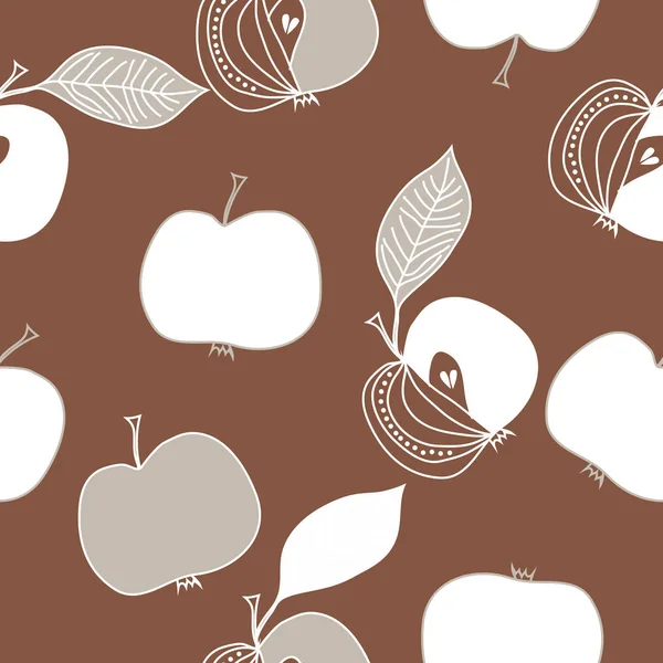 Yaprakları ile elma basit vektör illüstrasyon 