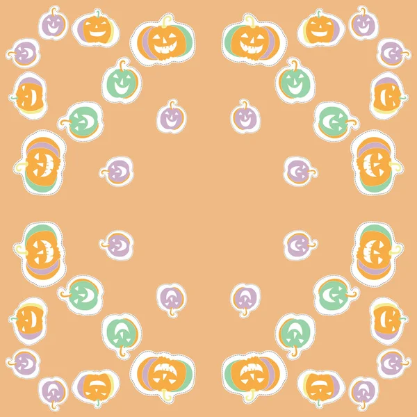 Pumpkin Seamless Pattern Colored Motif — Stock Vector