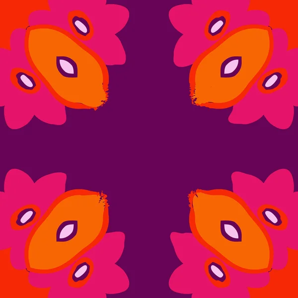 Modèle Circulaire Sans Couture Motif Floral Avec Des Fleurs — Image vectorielle