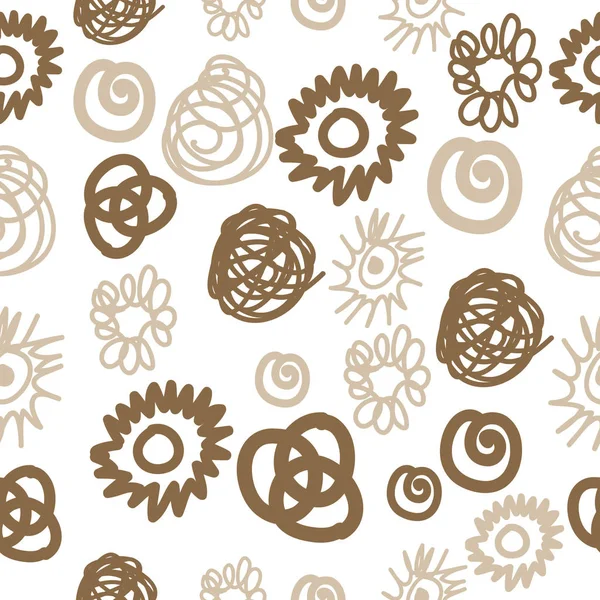 Patrón Sin Costuras Motivos Decorativos Garabatos Garabatos Elipses Espirales Dibujado — Archivo Imágenes Vectoriales