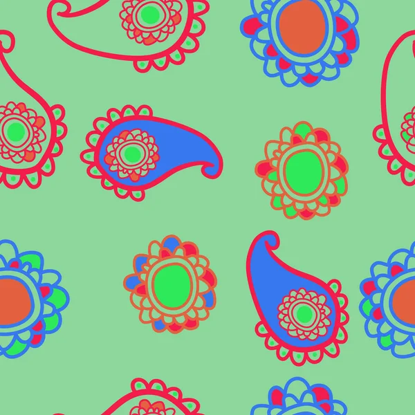 Paisley süs ile dikişsiz soyut desen