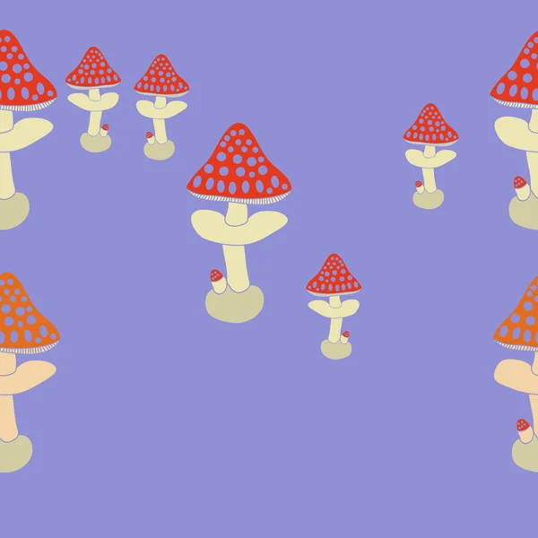 Modèle Sans Couture Champignons Simples Abstraits — Image vectorielle