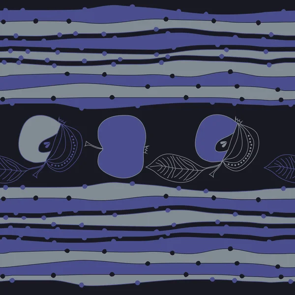 Yaprakları ve süs ile elma basit vektör illüstrasyon