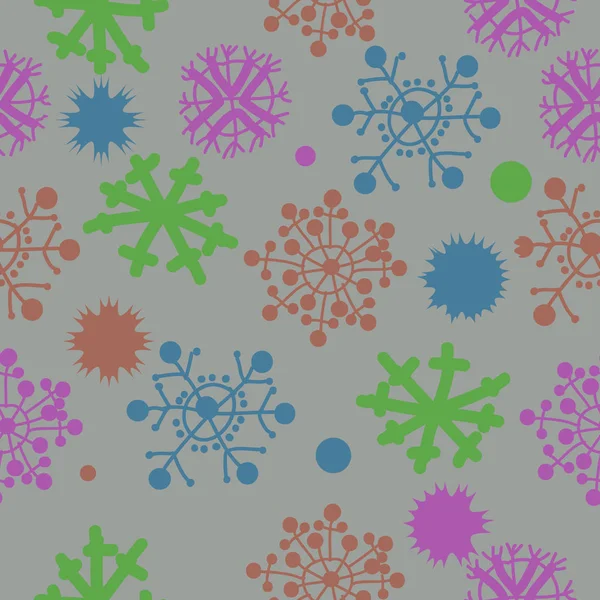 装飾的なモチーフ 落書き 楕円のシームレスなパターン 手描き 冬のテーマ — ストックベクタ
