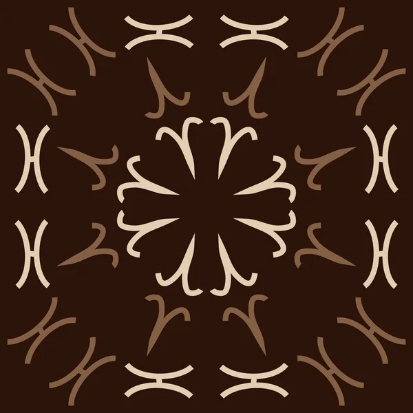 干支のアリエスと魚座のシンボルを持つ円形のシームレスなパターン — ストックベクタ