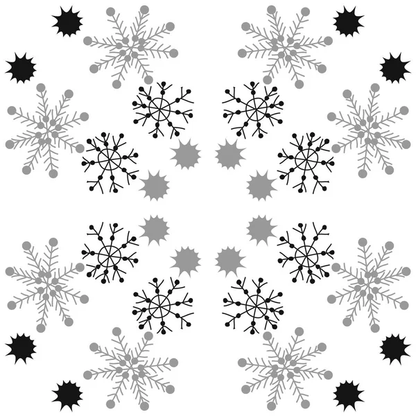 Modèle Sans Couture Motif Hiver Avec Des Flocons Neige — Image vectorielle