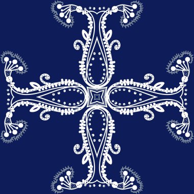 çapraz ile dekoratif motif dikişsiz desen mavi vektör illüstrasyon