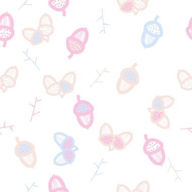 renkli soyut basit meşe palamudu desen