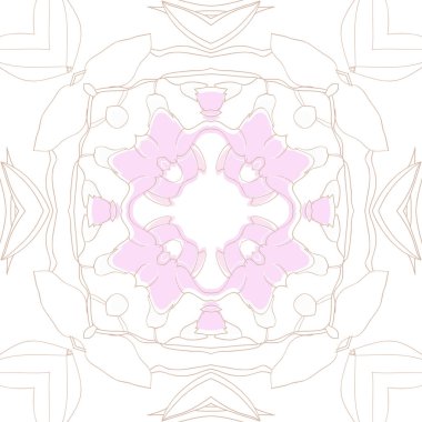 Çiçek motifi, çiçek, yaprak dairesel dikişsiz desen.