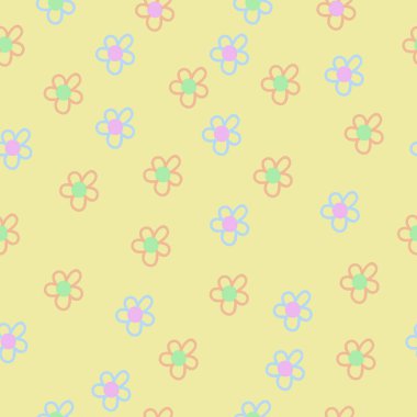 Soyut basit çiçek arka plan Dikişsiz deseni