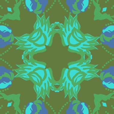 Çiçek motifli dairesel dikişsiz desen, fotokopi alanı