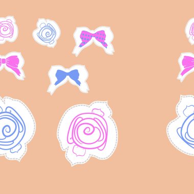 Renkli motiflerin dairesel dikişsiz deseni