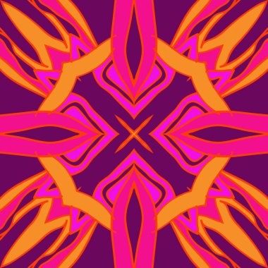 Çiçek motifinin dairesel dikişsiz deseni 