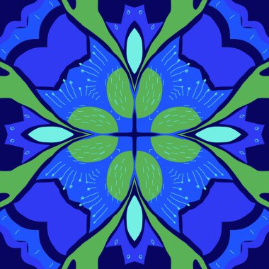 Çiçek motifinin dairesel dikişsiz deseni.