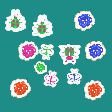 Renkli motiflerin dairesel dikişsiz deseni