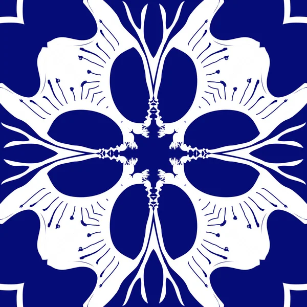 Kreisförmige Nahtlose Muster Von Abstrakten Stilisierten Blume — Stockvektor