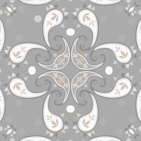 Cirkulärt Sömlöst Mönster Orientaliskt Motiv Med Spiraler — Stock vektor