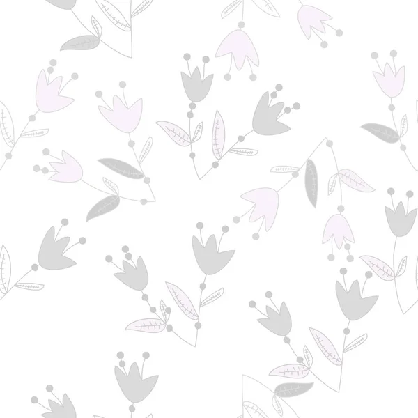 Motif Artistique Sans Couture Avec Des Fleurs Illustration Vectorielle — Image vectorielle