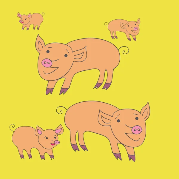 추상적인 간단한 돼지와 원활한 — 스톡 벡터
